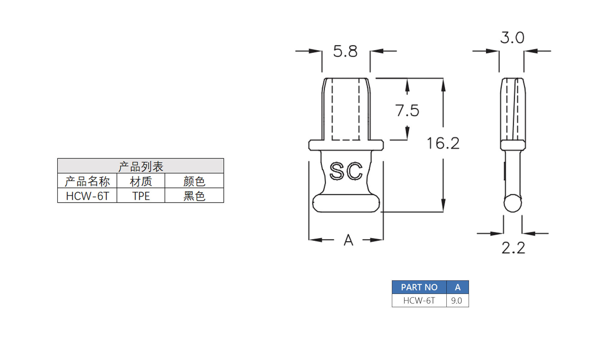 防尘塞 HCW-6T